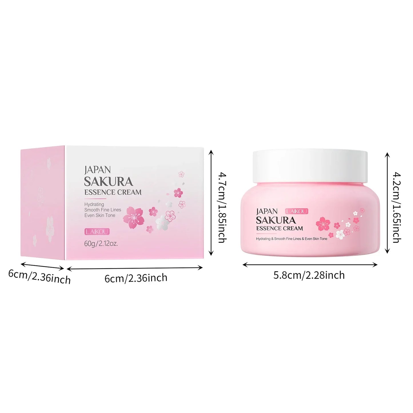 LAIKOU Sakura Cherry Blossom Facial Cream Moisturizer Peaceful Pleasures Health and Wellness 60g