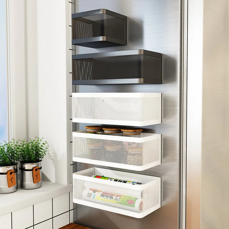 Magnetic Spice Rack – Fridge Side Shelf Organizer