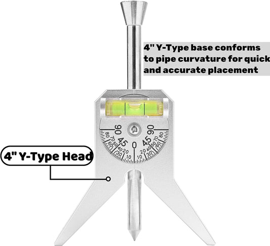 Pipe Center Finder Measure Diameter Adjustable Dial Bubble Protractor Peaceful Pleasures Health and Wellness