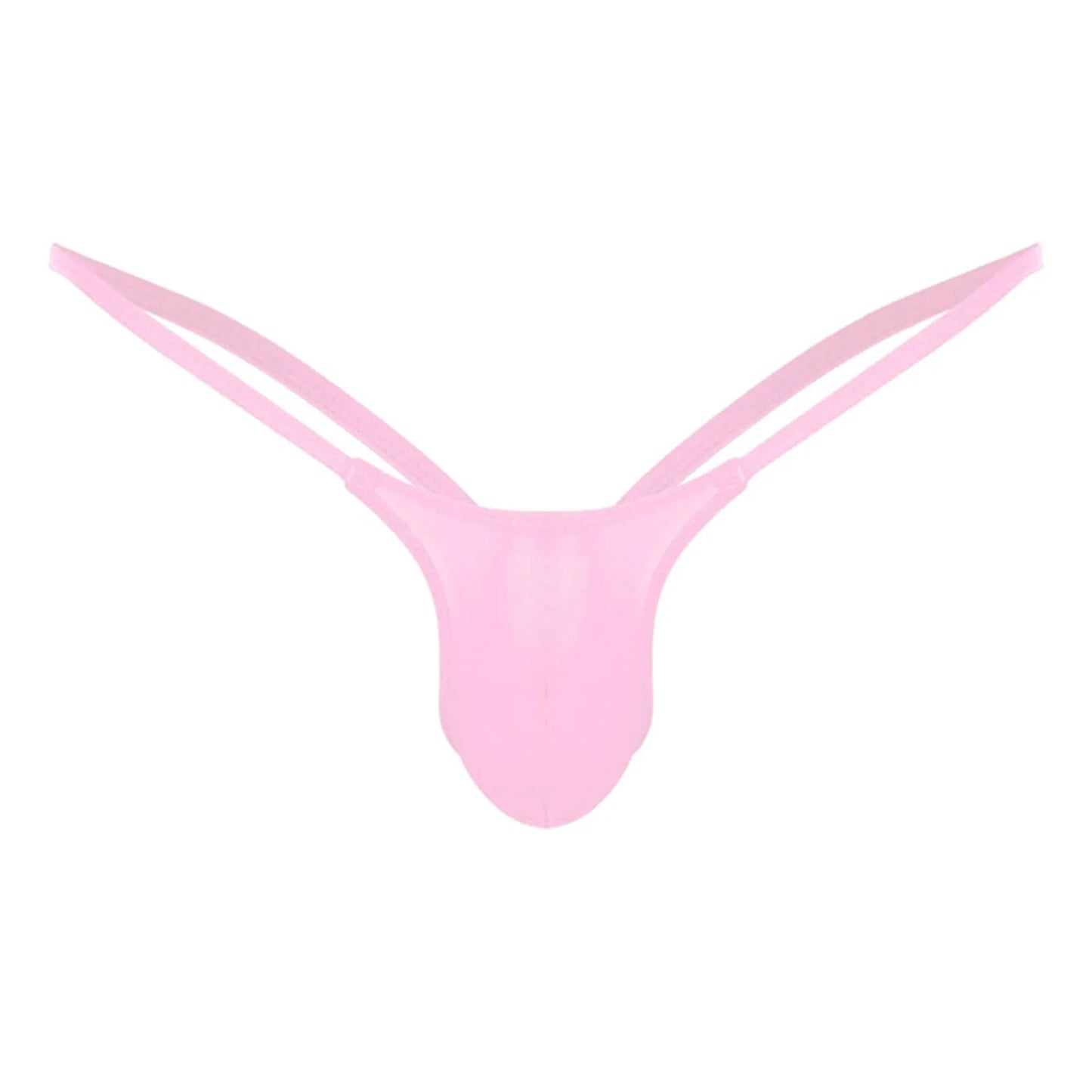 Sexy Men's Thongs Solid Color Sling Low-Rise T Shorts Thong Bulge Pouch Underwear Pump Man Soft Briefs G-string Panties Peaceful Pleasures Health and Wellness Pink L