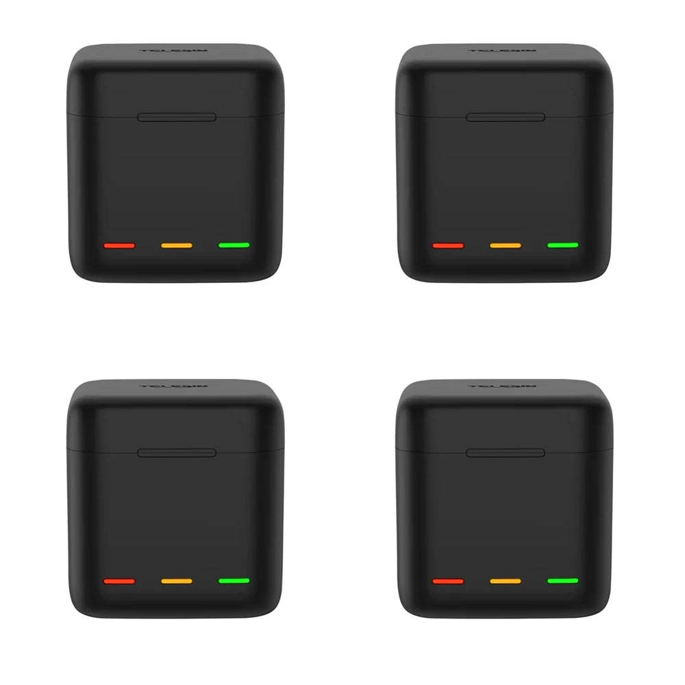 TELESIN Portable Battery Charger 3 Slot Fast Charging for GoPro Hero 13 Battery for GoPro Hero13 Black Action Camera Accessories Peaceful Pleasures Health and Wellness 4 Chargers China Mainland