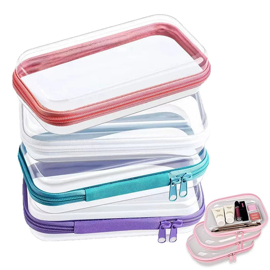 Clear Hard Shell Zipper Pouches | Waterproof Travel Toiletry Bag Travel Toiletry Bag Peaceful Pleasures Health and Wellness