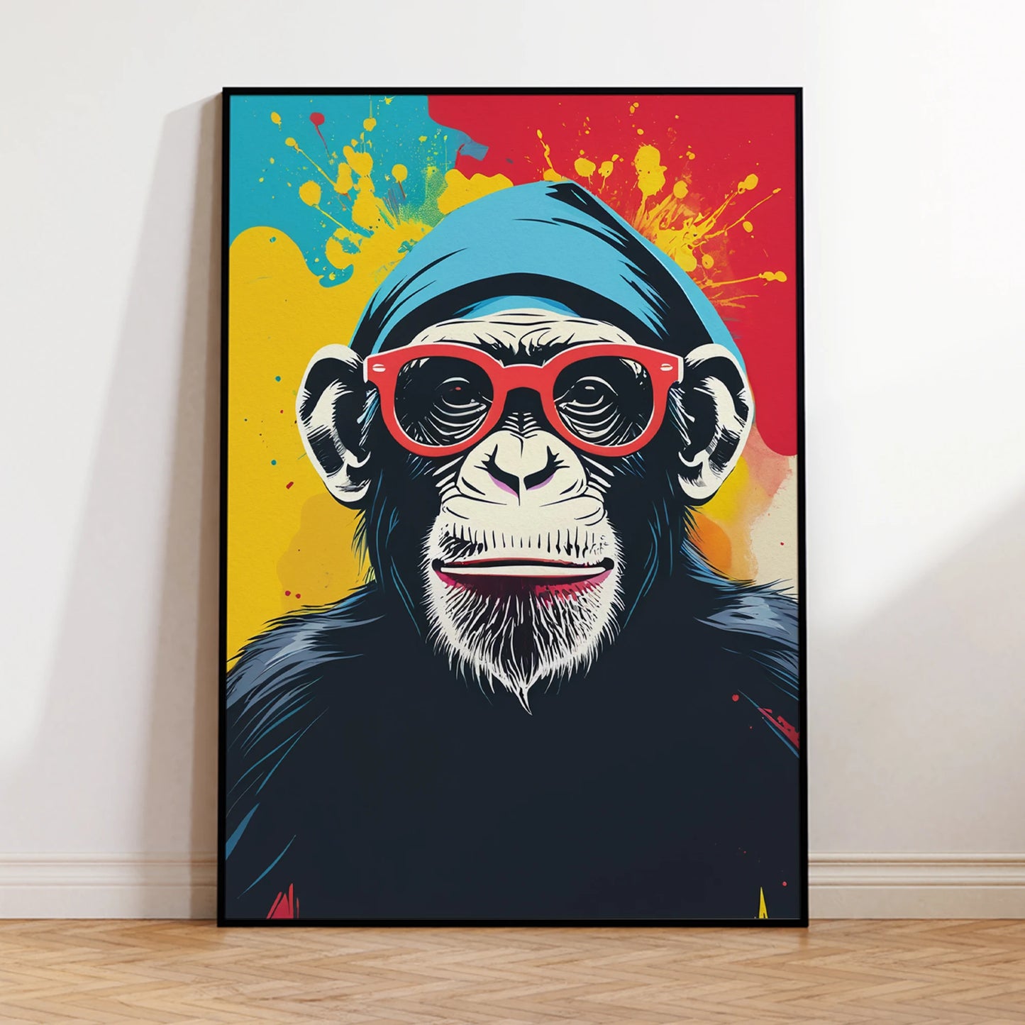 Graffiti Animal Canvas Wall Art | Orangutan Lion Dog Print