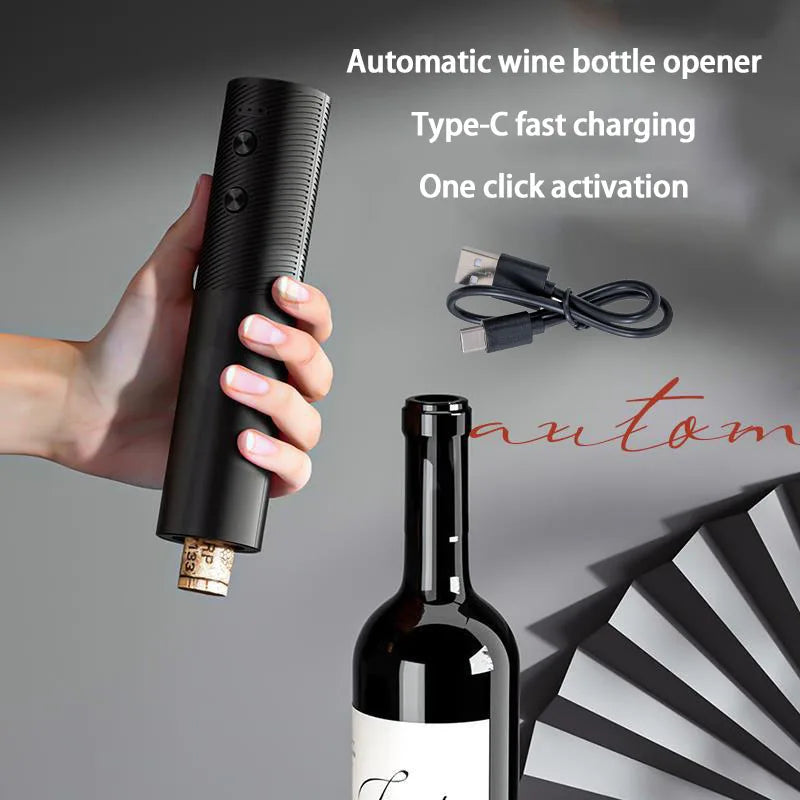 Automatic Wine Bottle Opener USB Rechargeable Electric Wine Corkscrew Opener One-click Button Wine Tools Bar Kitchen Products Peaceful Pleasures Health and Wellness