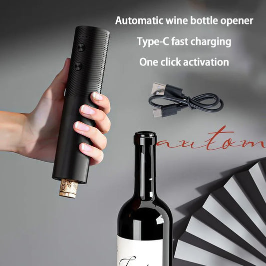 Automatic Wine Bottle Opener USB Rechargeable Electric Wine Corkscrew Opener One-click Button Wine Tools Bar Kitchen Products Peaceful Pleasures Health and Wellness