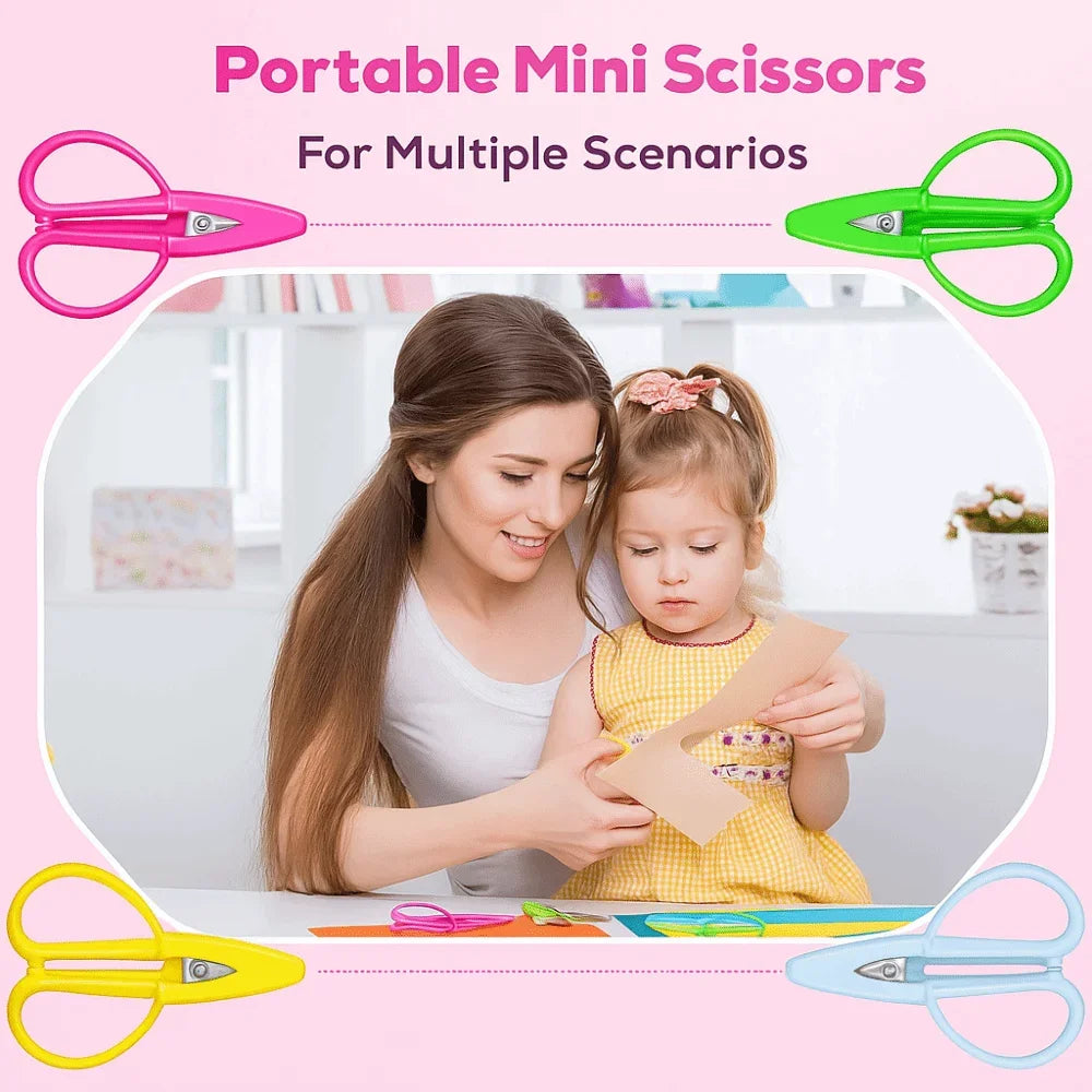Mini Craft Scissors with Cover | Stainless Steel & Silicone Handle Craft Scissors Peaceful Pleasures Health and Wellness