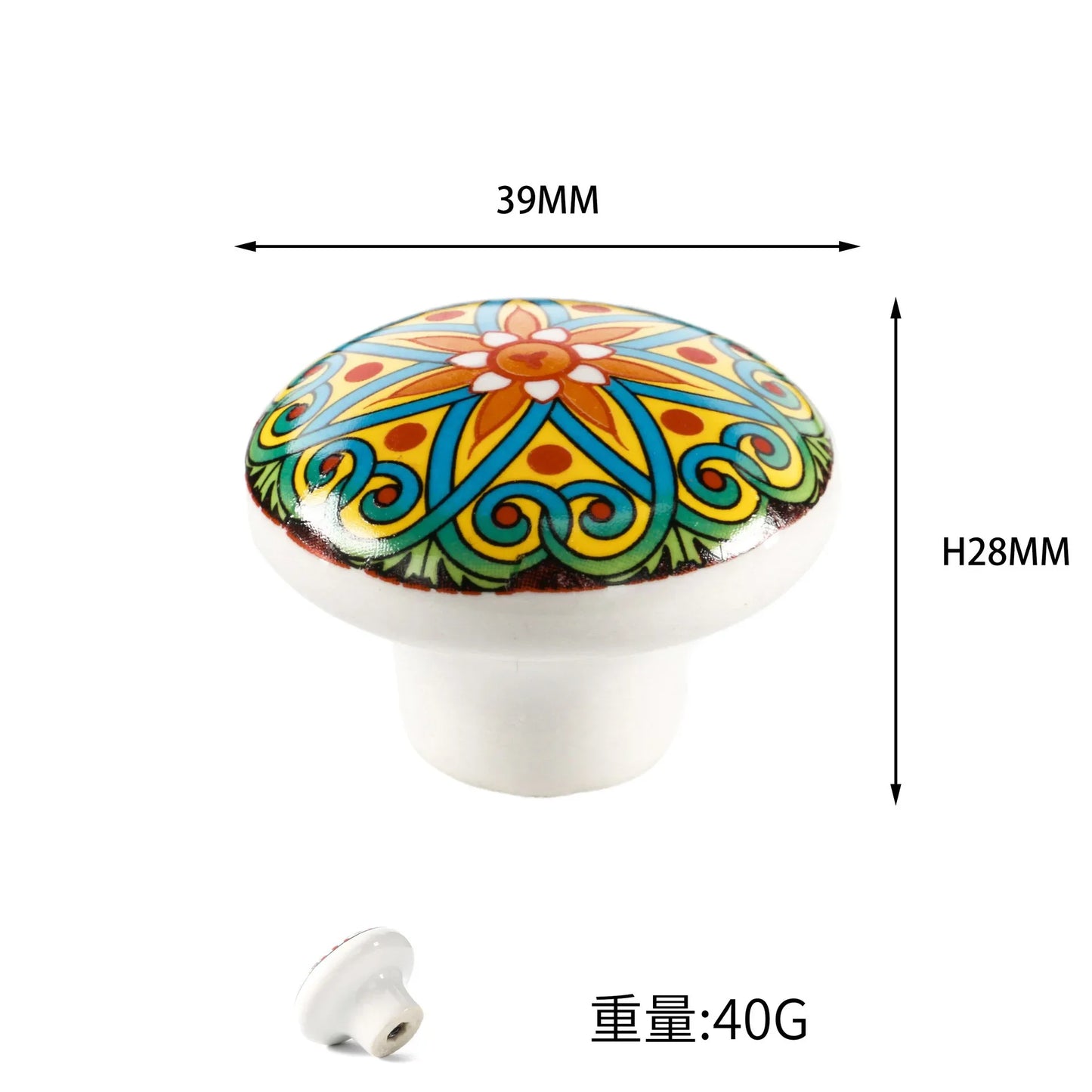 Bohemian Ceramic Cabinet Knob | Antique Finish Drawer Pull