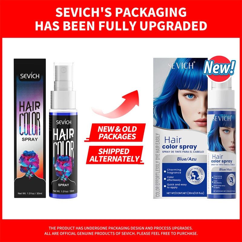 Sevich Hair Color Spray – Temporary Hair & Beard Dye, Long-Lasting, 5 Colors 30ml Peaceful Pleasures Health and Wellness Blue