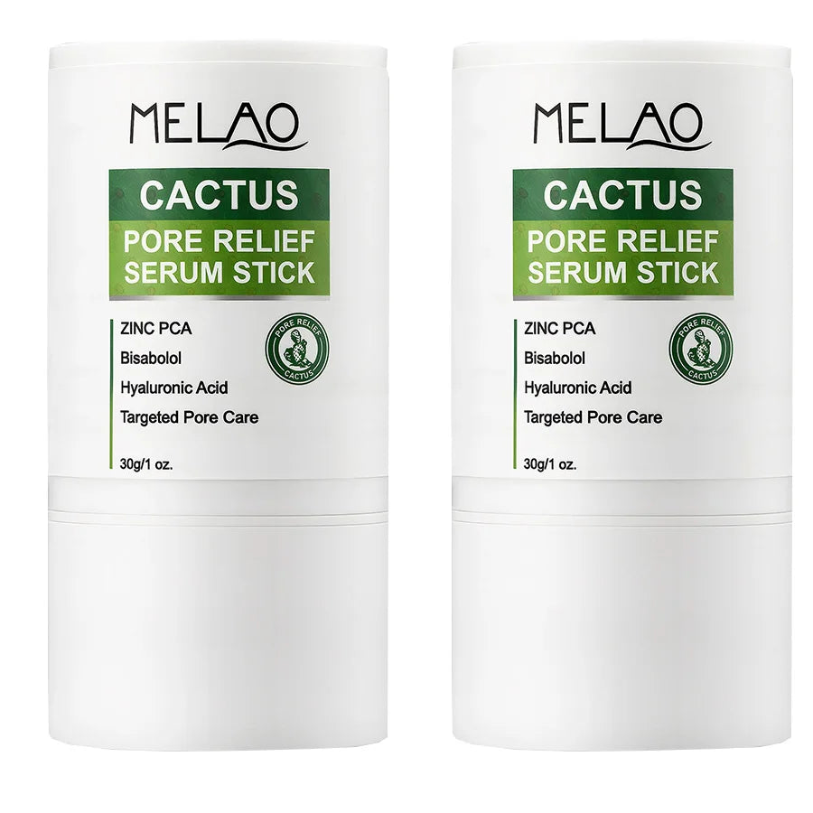 Cactus Pore Relief Multi Balm Stick Cooling & De-Puffing Face Balm for Enlarged Pores,Pore Minimizer,Smooths Texture Non-Greasy Peaceful Pleasures Health and Wellness 30gx2 pieces 30ml