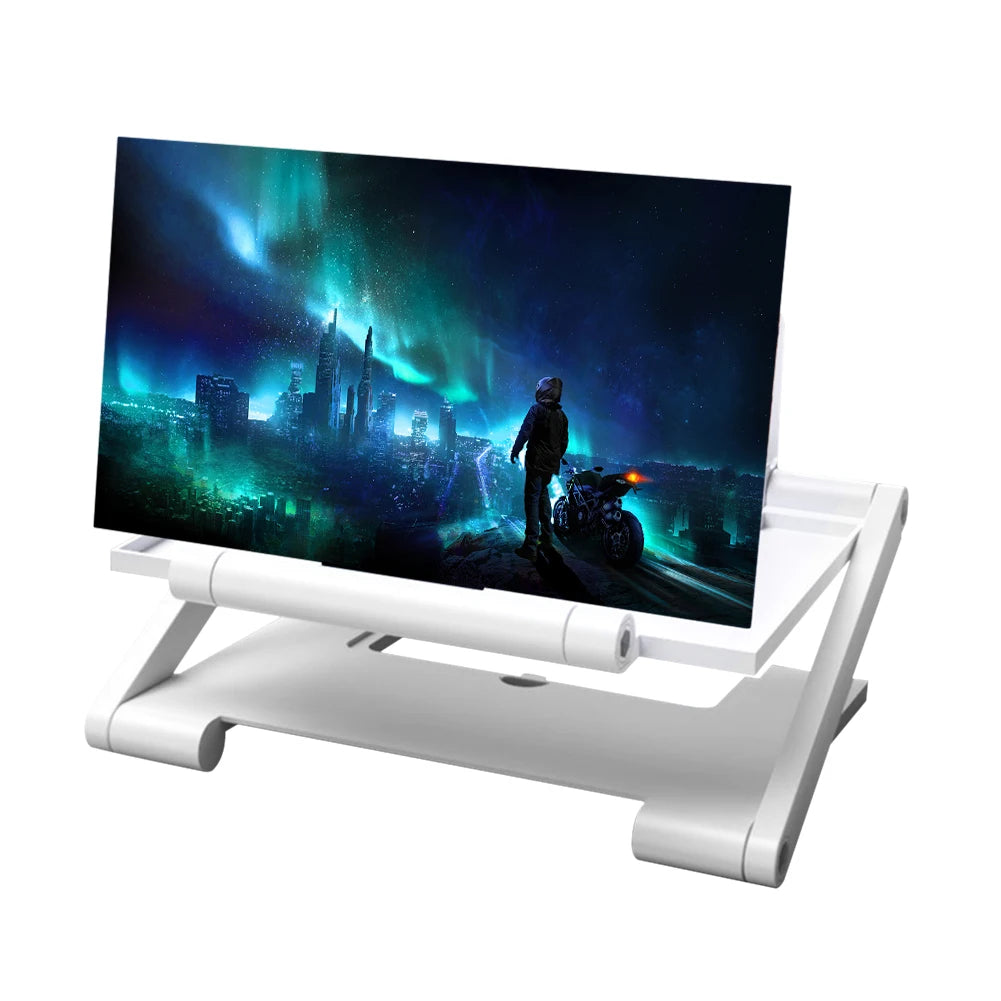 Foldable 8-inch Curved HD Phone Screen Amplifier 3-4x Magnification Anti-Slip Hands-Free Holder Fit 4.0-6.0 Inch Mobile Phones Peaceful Pleasures Health and Wellness WHITE
