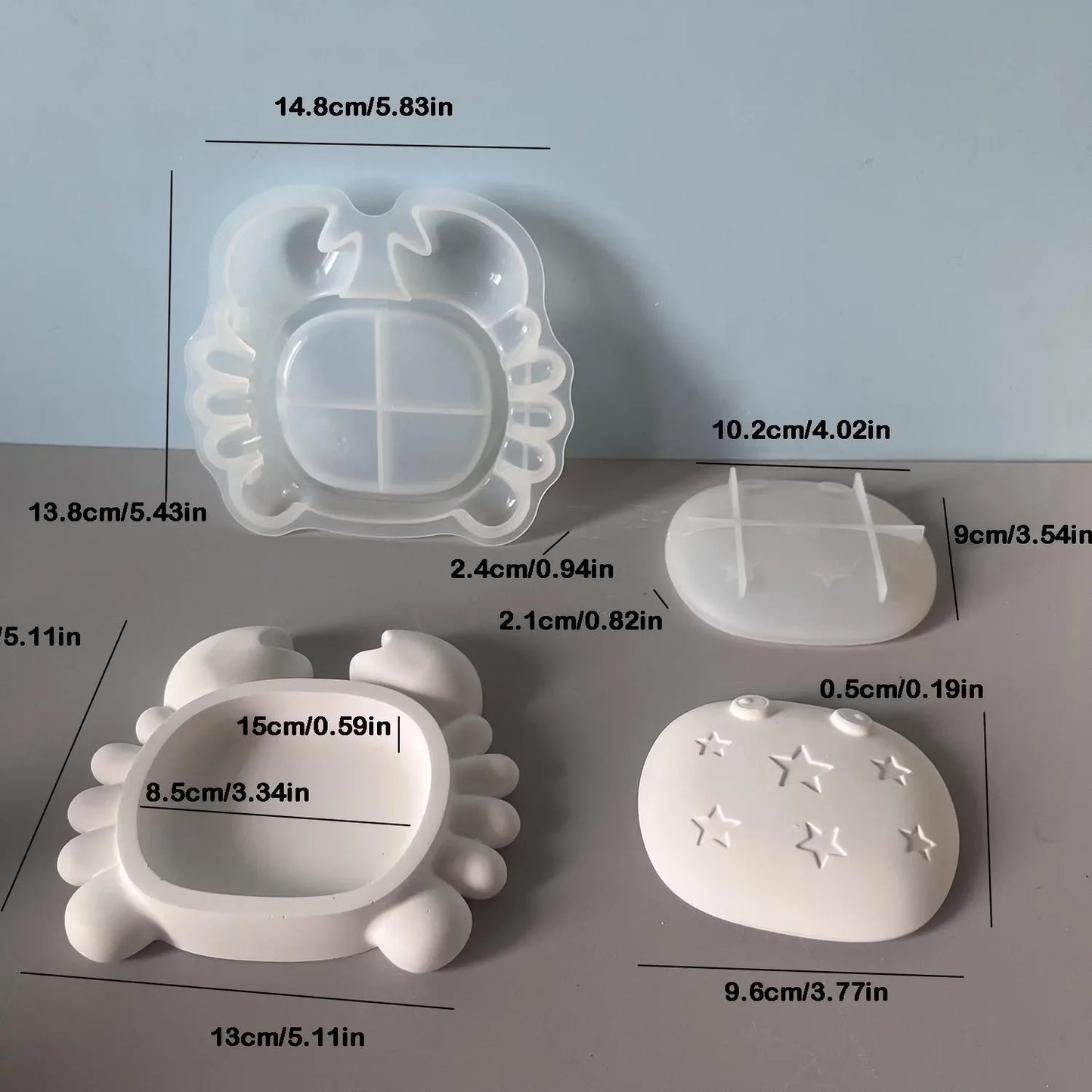 Turtle & Crab Silicone Mold – Resin, Plaster & Cement Casting