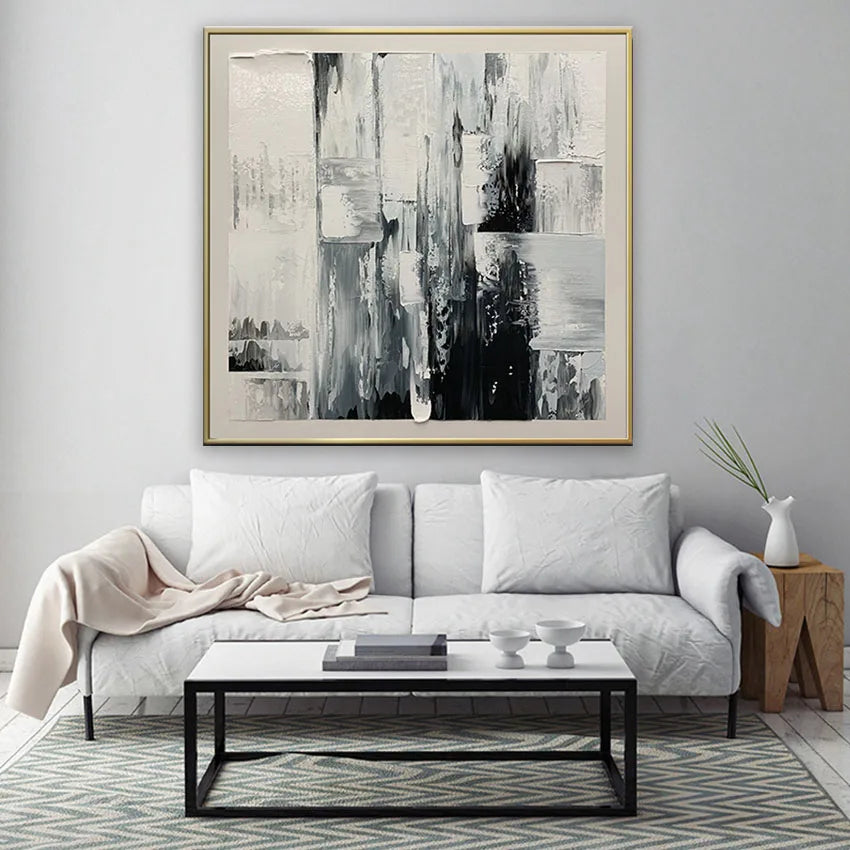 American Abstract Knife Painting Pure Handmade Canvas Oil Painting Living Room Bedroom Decoration Picture Porch Large Size Mural Peaceful Pleasures Health and Wellness