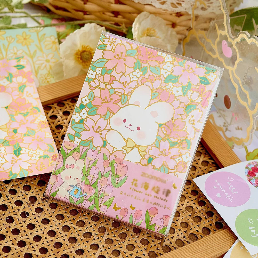 Flower Sea Melody Series Stamped Envelope Letter Beauty Sealing