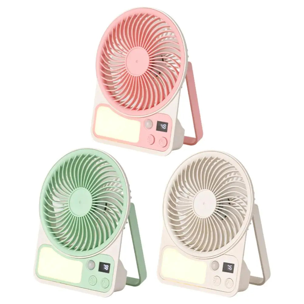USB Rechargeable Motion Sensor Fan with Light Portable Desk Fan for Dorm Bedroom Camping Quiet Small Fan Long Battery Life Auto Peaceful Pleasures Health and Wellness