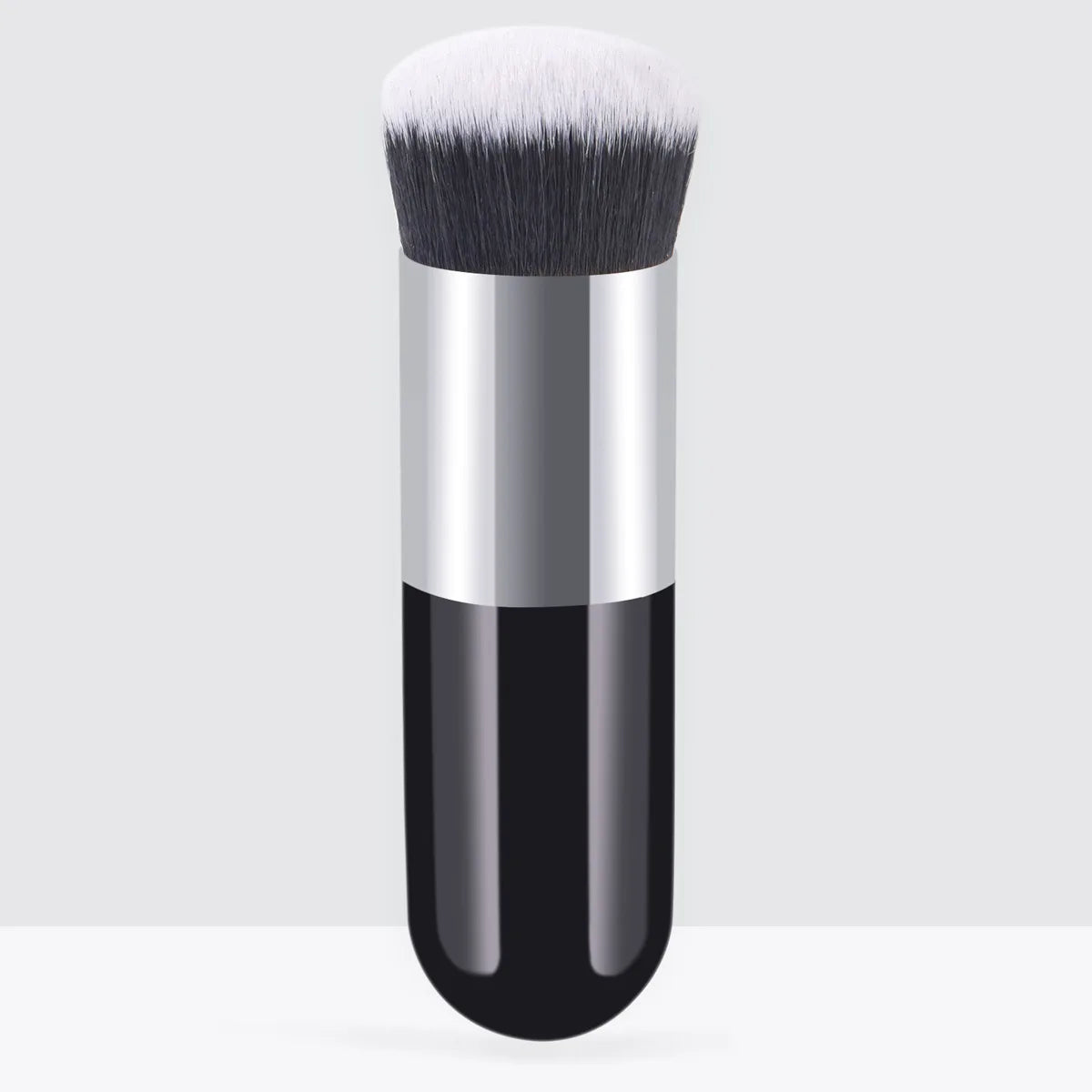 1PC Chubby Kabuki Makeup Brush - Multi-Use Foundation & Powder Brush for Liquid/Cream/Cosmetics, Travel-Friendly Soft Bristles Peaceful Pleasures Health and Wellness Black sliver