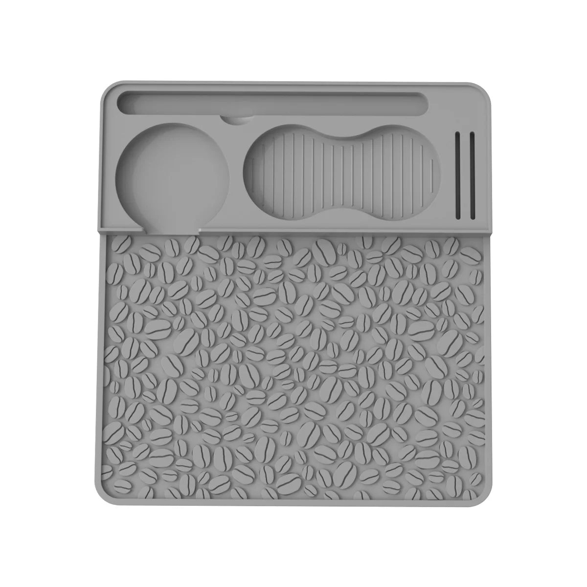 Espresso Tamping Mat, Compatible with Portafilters, Professional Silicone Barista Station with Tool Slots, Heat Resistant Mat Peaceful Pleasures Health and Wellness GRAY
