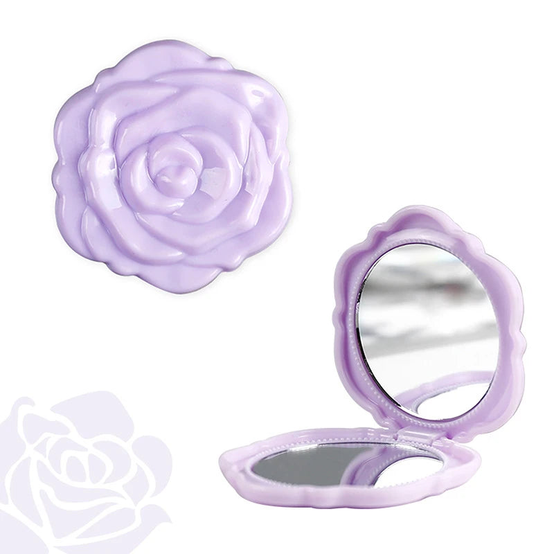 Retro Rose Double-Sided Folding Pocket Compact Mirror