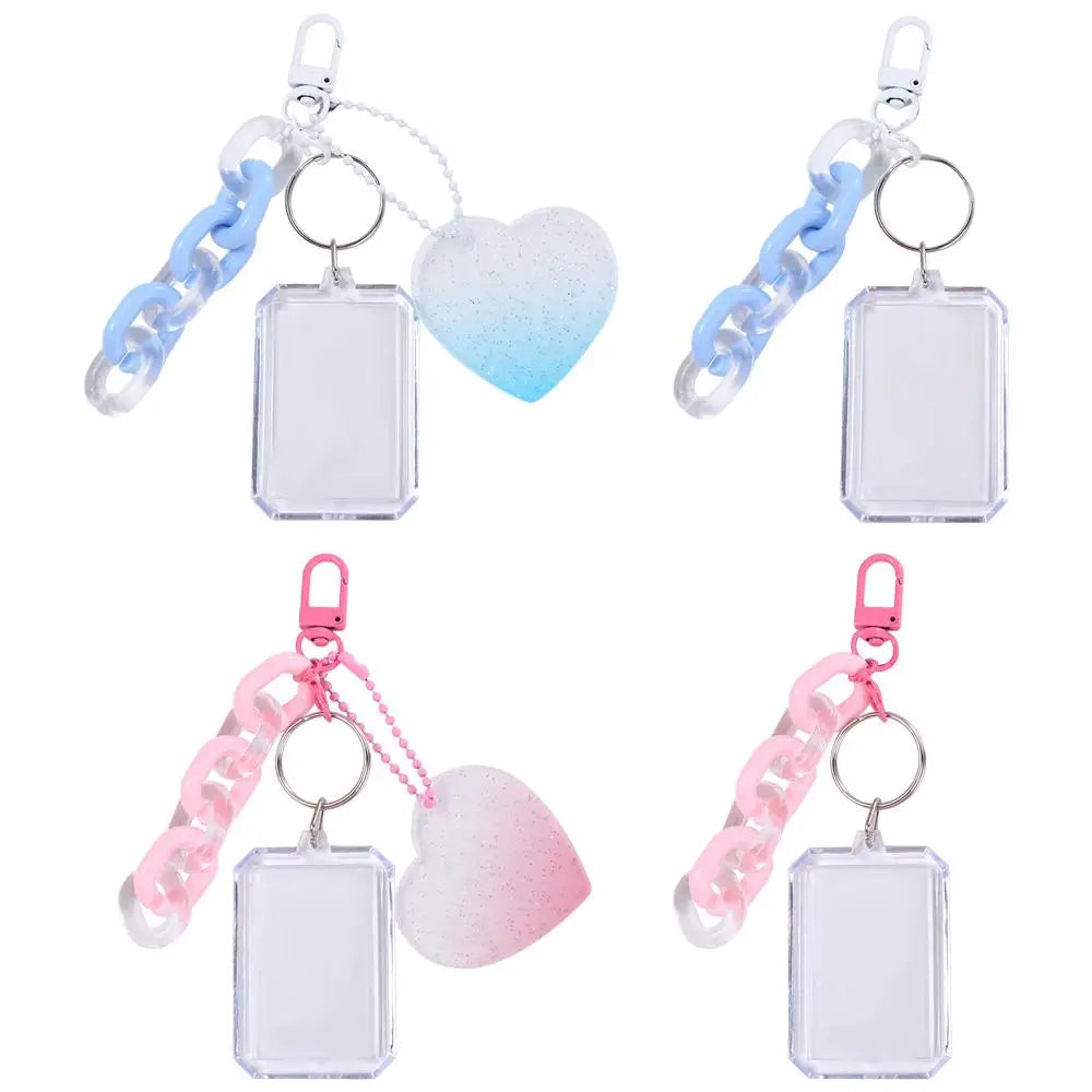 Protector Collect Transparent Album Photo Card Idol Photo Sleeves Photocard Holder Card Sleeves Keychain ID Holder Pendant Peaceful Pleasures Health and Wellness