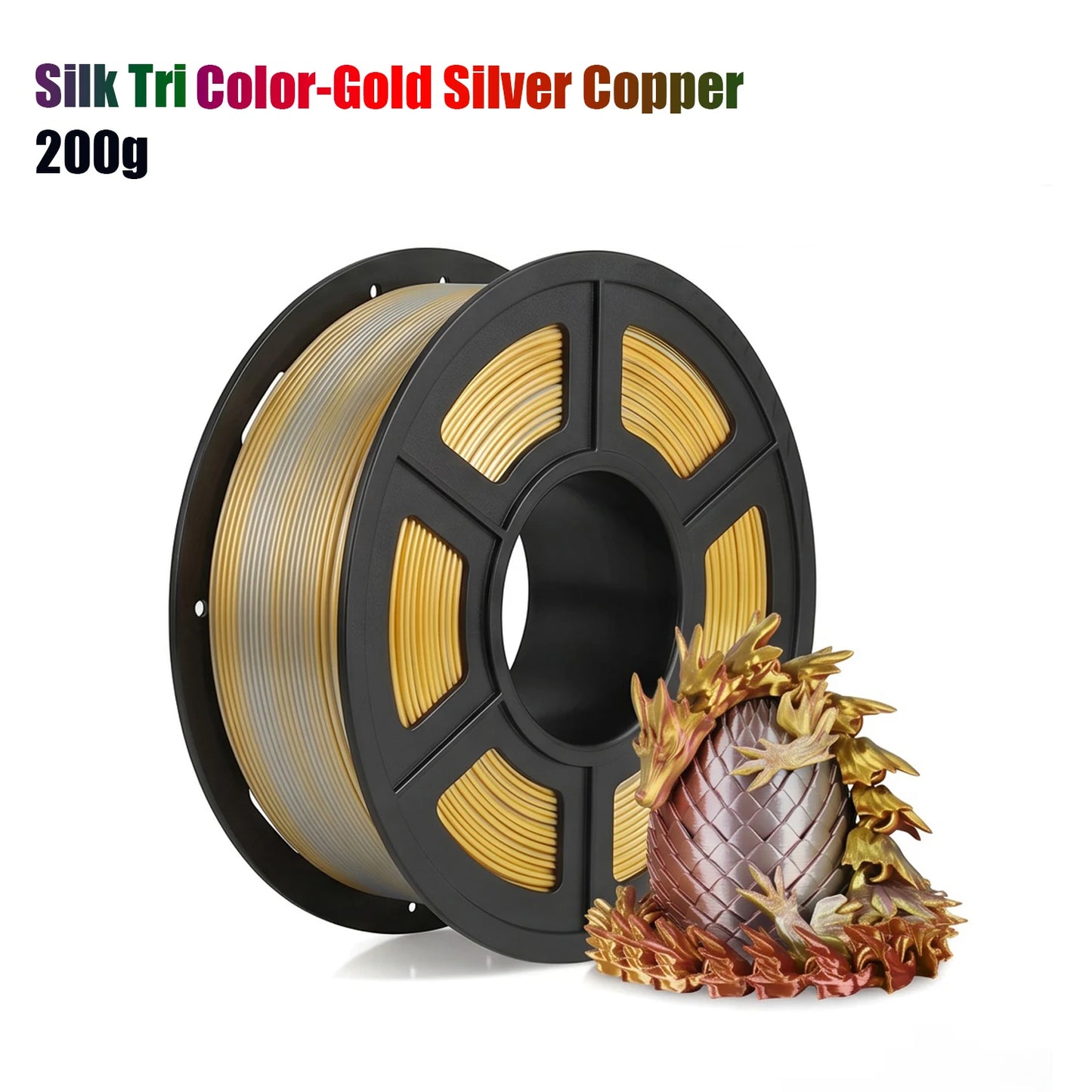 Silk Rainbow PLA Filament 1.75mm Triple Color | DINGSUN 3D