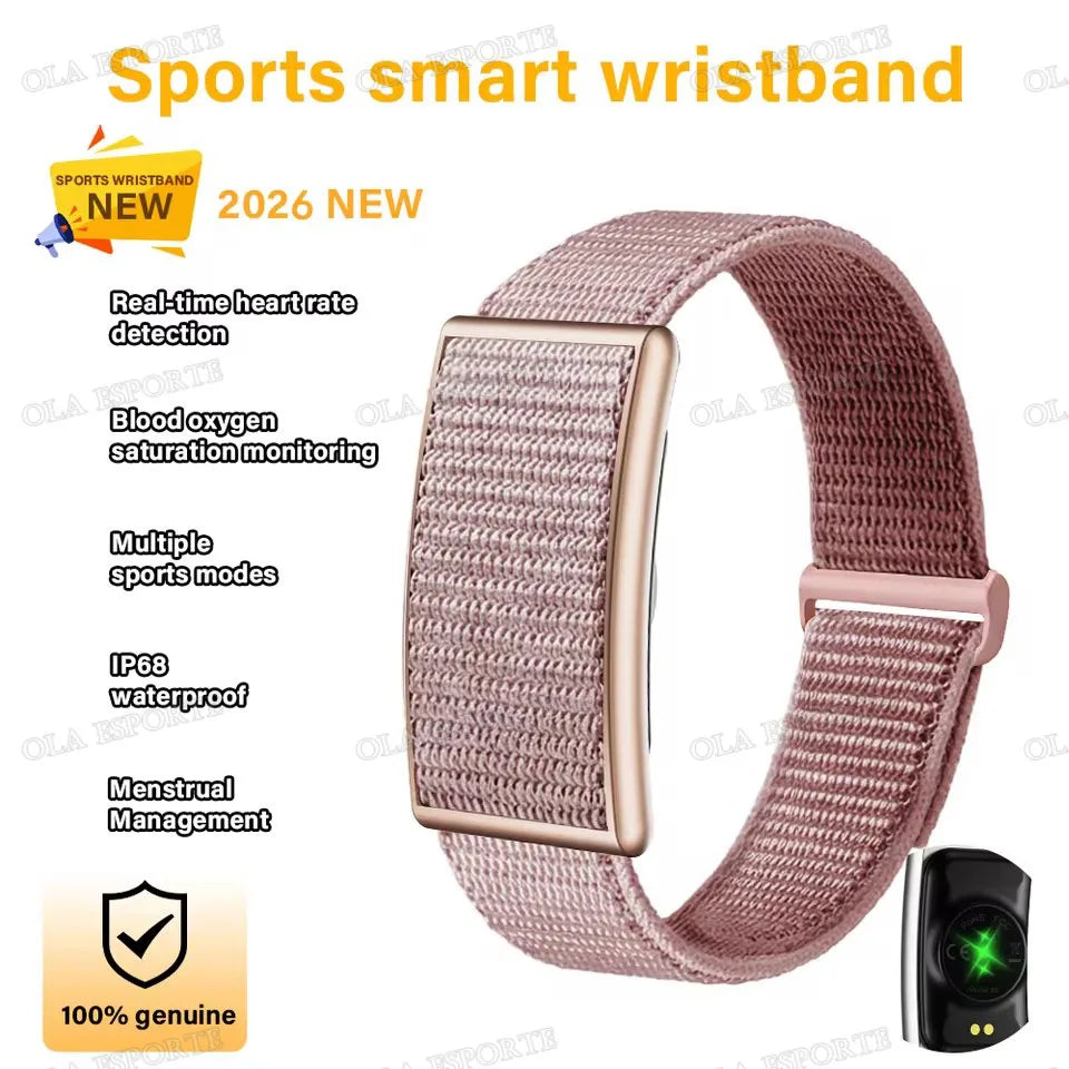 2026 No Screen Smartwatch Men Running Trajectory Ultra Light Bracelet Blood Oxygen Heart Rate 24H Health Sport Smart bracelet Peaceful Pleasures Health and Wellness Pink