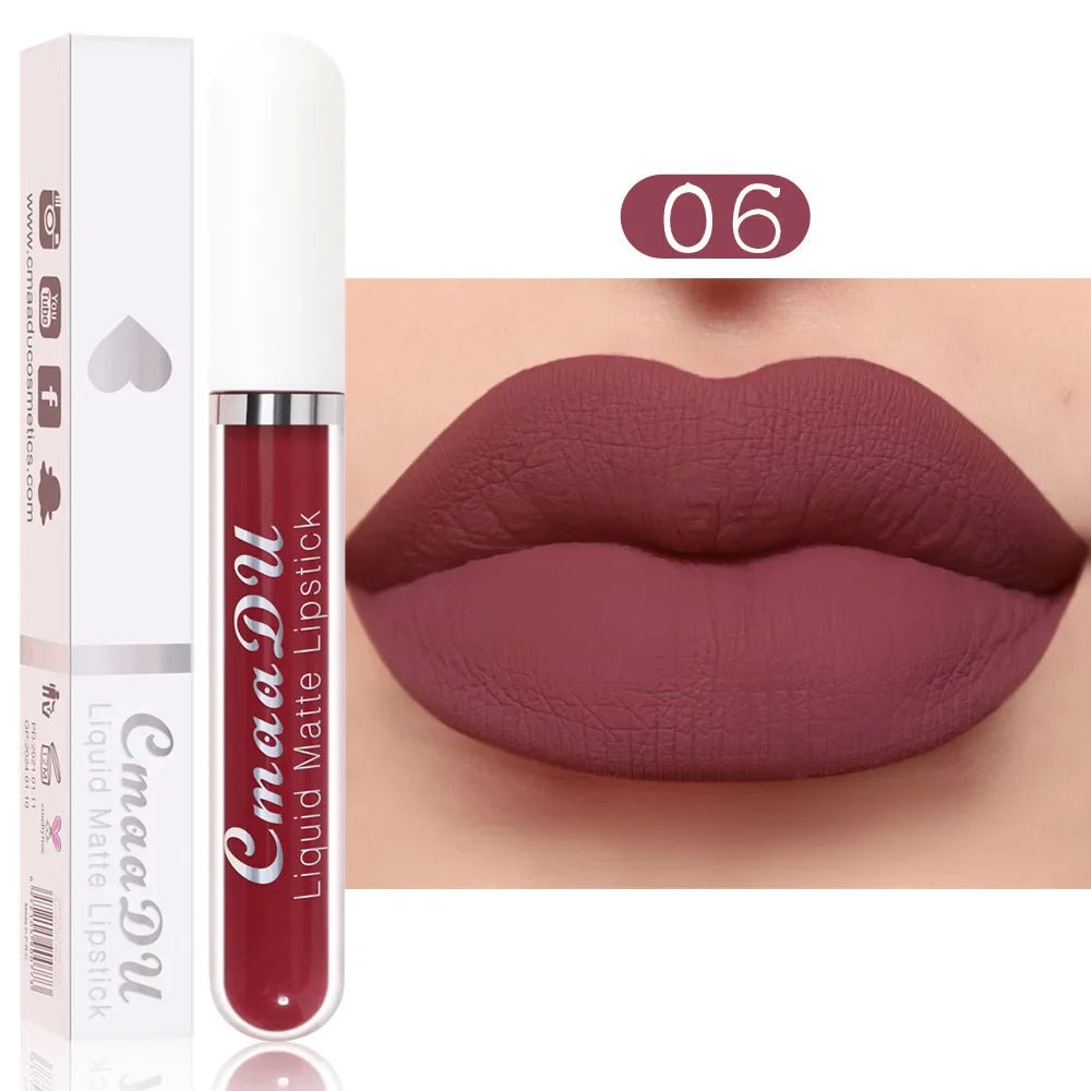 18-Color Matte Waterproof Long-Lasting Lip Gloss Set