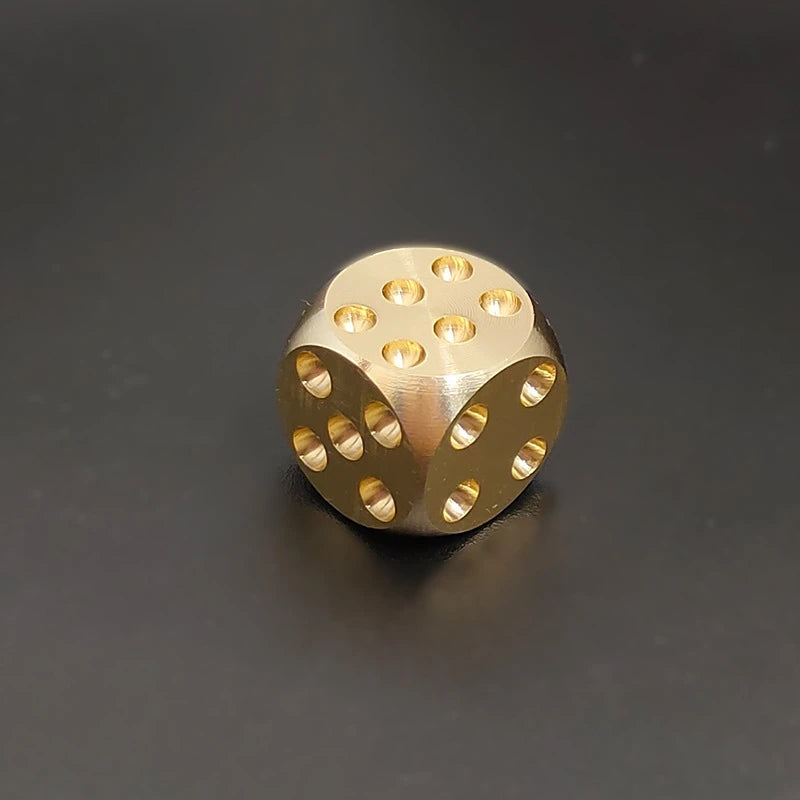 Elegant Brass Dice Carved Board Game Set, Perfect for Bar Games & Tabletop Fun, Unique Gift Idea for Gamers & Collectors Peaceful Pleasures Health and Wellness