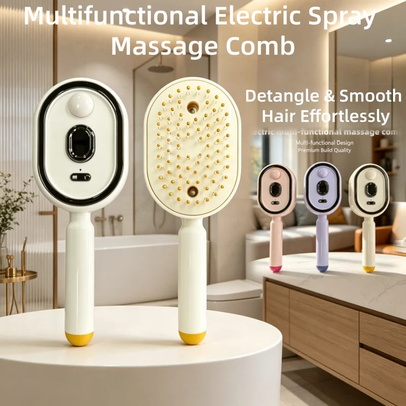 Portable Electric Spray Massage Comb Red Light Scalp Applicator USB Charging Hair Growth Essential Oil Apply Massage Hair Brush Peaceful Pleasures Health and Wellness