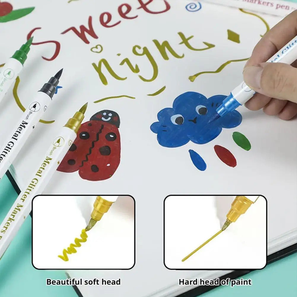 10-Color Temporary Tattoo Pen Set | Nail Art & Body Doodle Kit