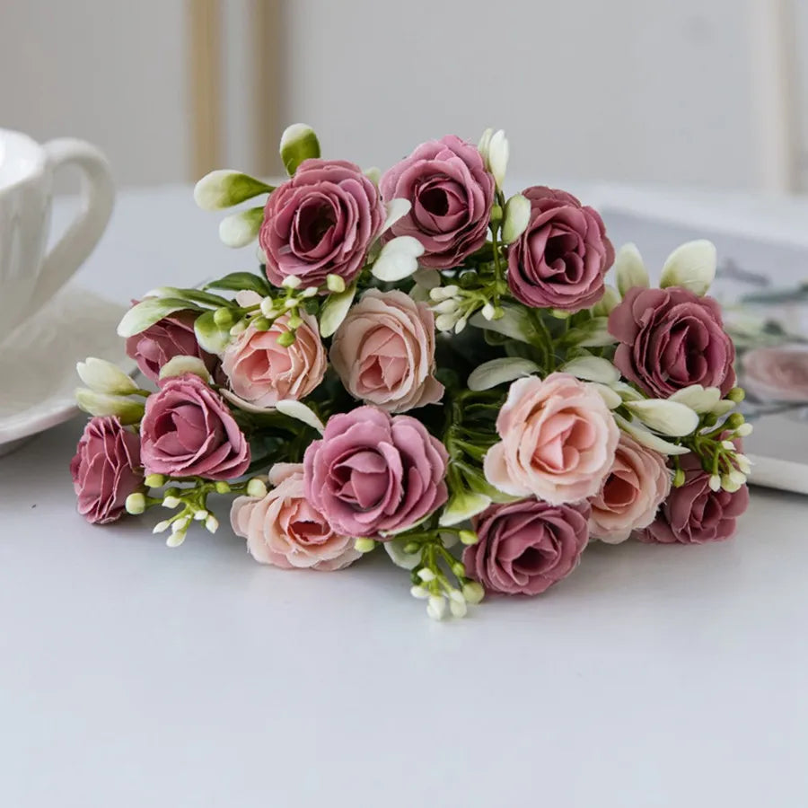 Artificial Silk Rose Bouquet – Wedding, Home & Garden Decor