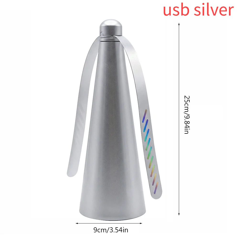 Fly Repellent Automatic Fan Fly Fans Pest Repellent Table Fan Battery/USB Powered Bug Repellent Keep Flies Away ﻿ Peaceful Pleasures Health and Wellness usb silver 100V-240V EU Plug