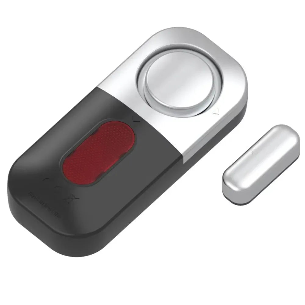 Magnetic Sensor Burglar Alarm Battery Powered High Decibel Detector Door Magnetic System Plastic Wireless Window Sensor Peaceful Pleasures Health and Wellness Silver Grey