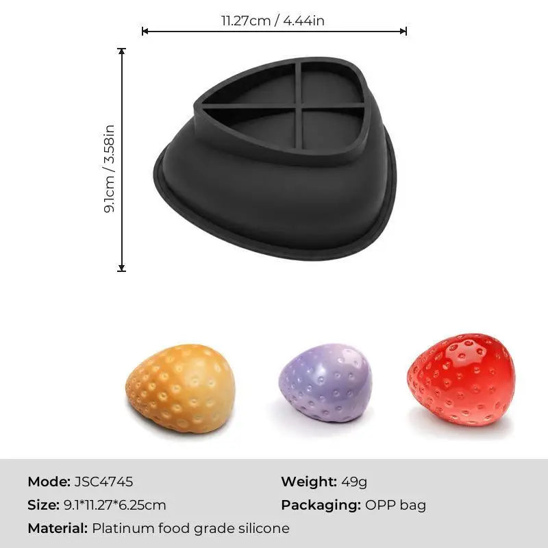 3D Strawberry Silicone Mold – Chocolate, Candy, Soap & Candle