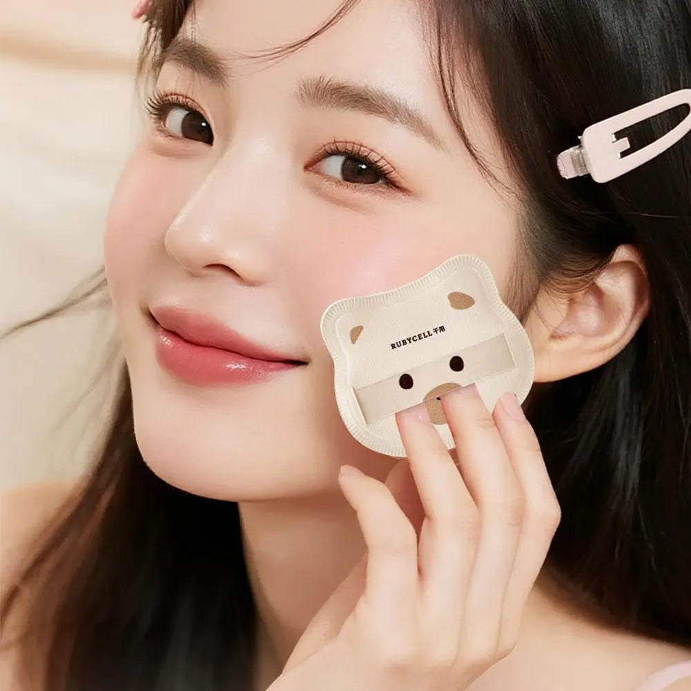 5/8Pcs Little Bear Friend Powder Puff Flawless Base Makeup Setting Thumb Marshmallow Powder Puff Powder Puff Box Air Cushion Peaceful Pleasures Health and Wellness