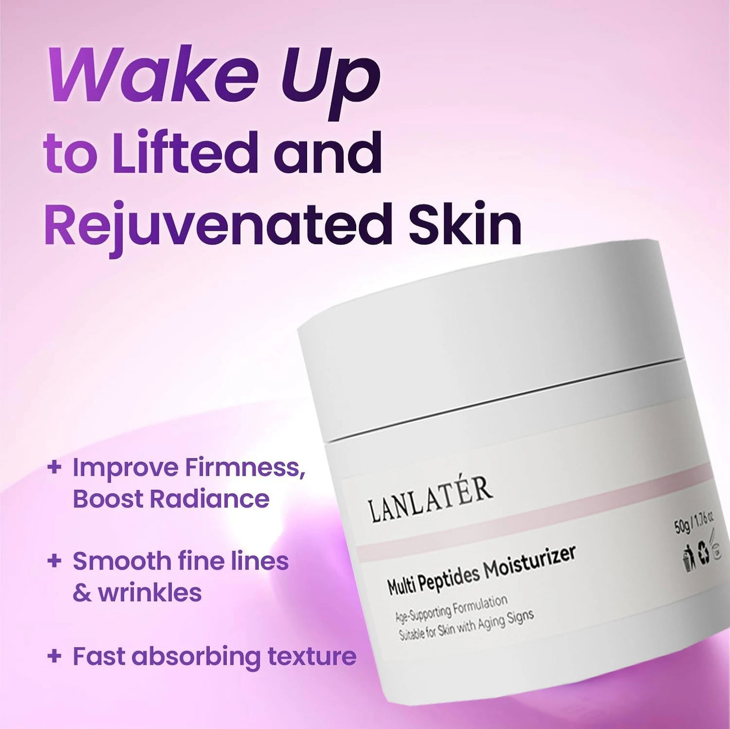 Polypeptide Anti-Wrinkle Firming Face Cream Deep Hydration Brighten Dull Skin Minimize Fine Lines Moisturizing Day Night Cream Peaceful Pleasures Health and Wellness