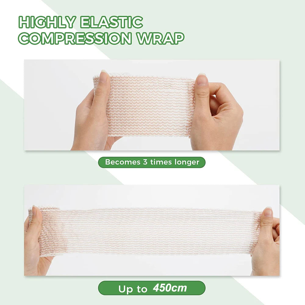 5-Roll Latex Free Elastic Compression Bandage Wrap – Self-Closure Compression Bandage Wrap Peaceful Pleasures Health and Wellness