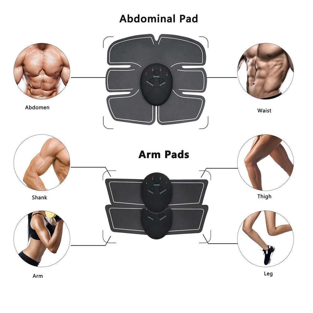 Abs Trainer EMS Abdominal Muscle Stimulator Wireless Electric Toning Belt USB Recharge Weight Loss Home Gym Fitness Equiment Hot Peaceful Pleasures Health and Wellness