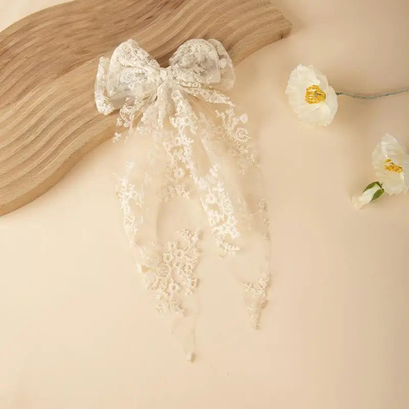 Girls Lace Swallowtail Bow Hair Clip – Princess Hairpin Gift