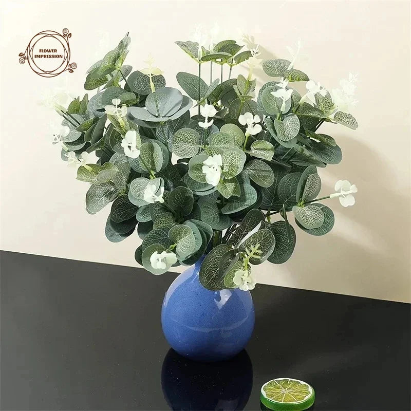 Artificial Eucalyptus Stems Silver Dollar Leaves 20/50 Pack