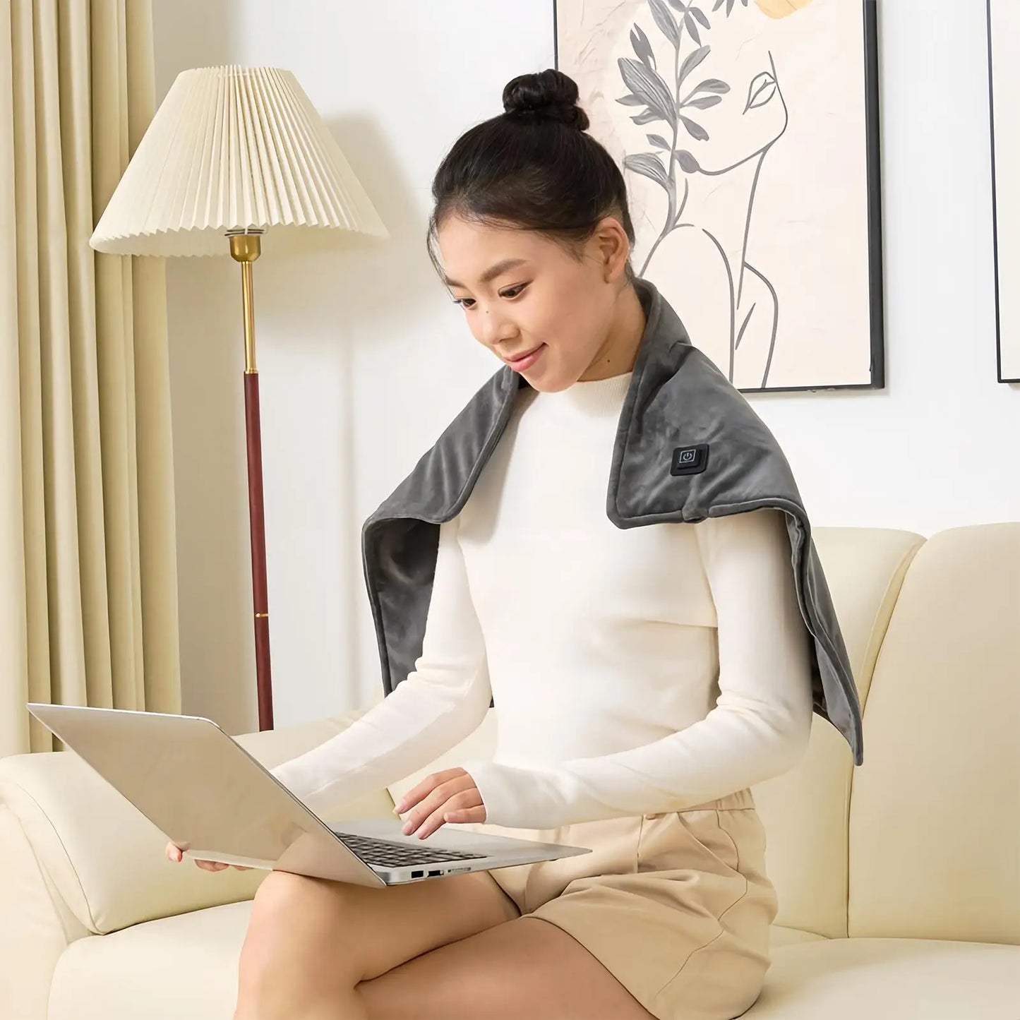 Electric Heating Pad 6 Zones 70x45cm | Back Pain Relief USB