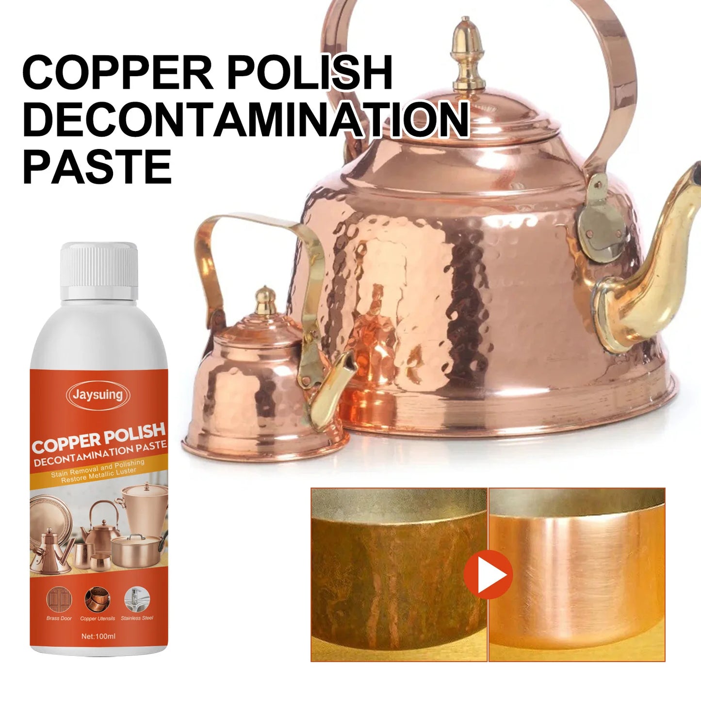 Brass and Copper Tarnish Remover Harmless Non-abrasive Metal Polish Cleaner for Macular Limescale Stubborn Stains Peaceful Pleasures Health and Wellness