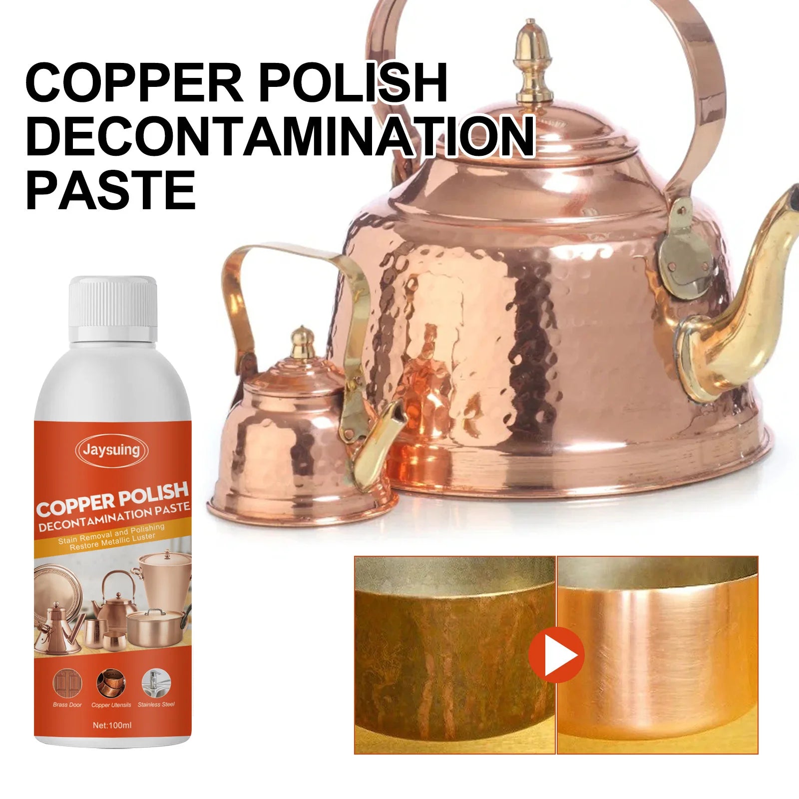 Brass and Copper Tarnish Remover Harmless Non-abrasive Metal Polish Cleaner for Macular Limescale Stubborn Stains Peaceful Pleasures Health and Wellness