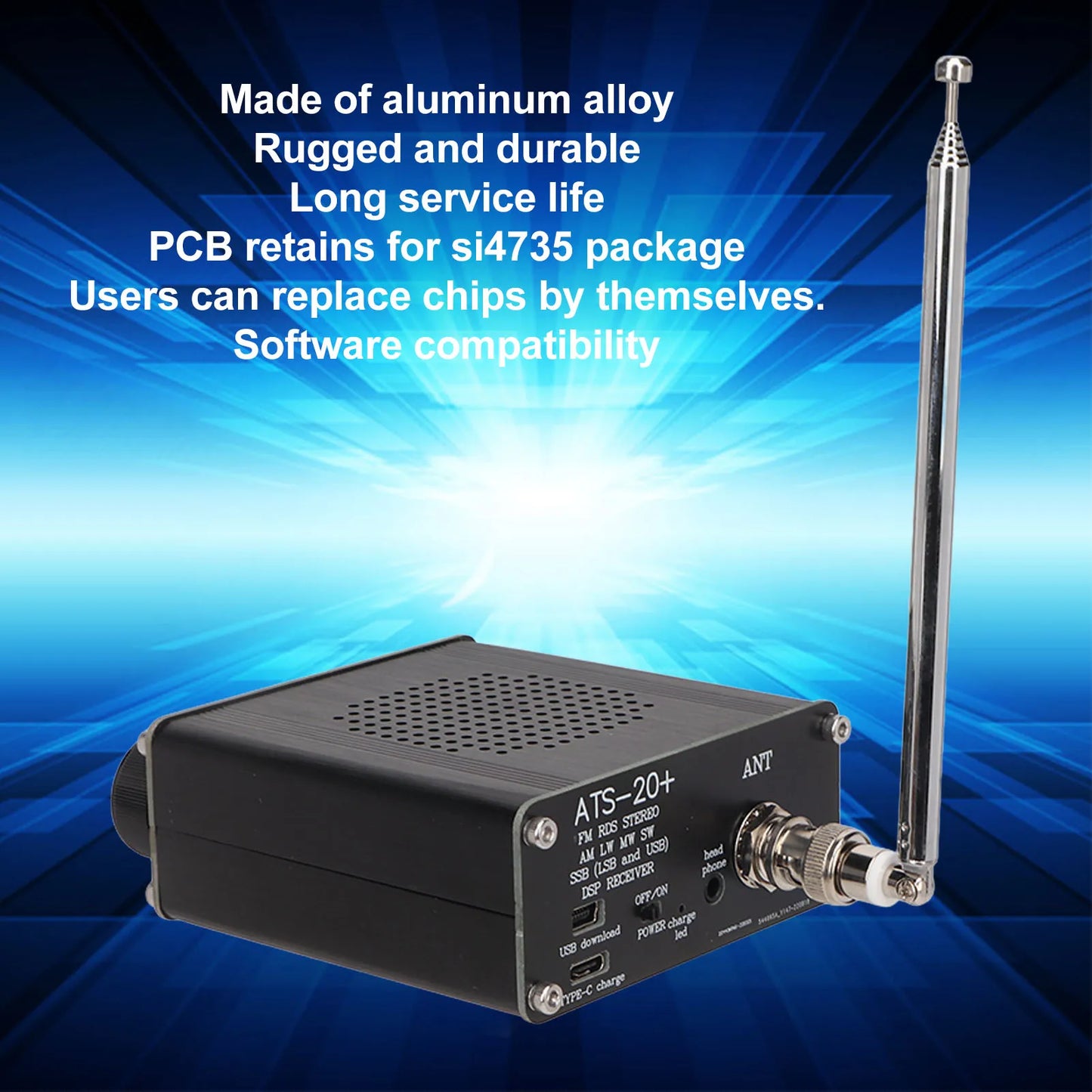 ATS 20+ Radio Receiver Sensitivity Portable Small World Band Digital