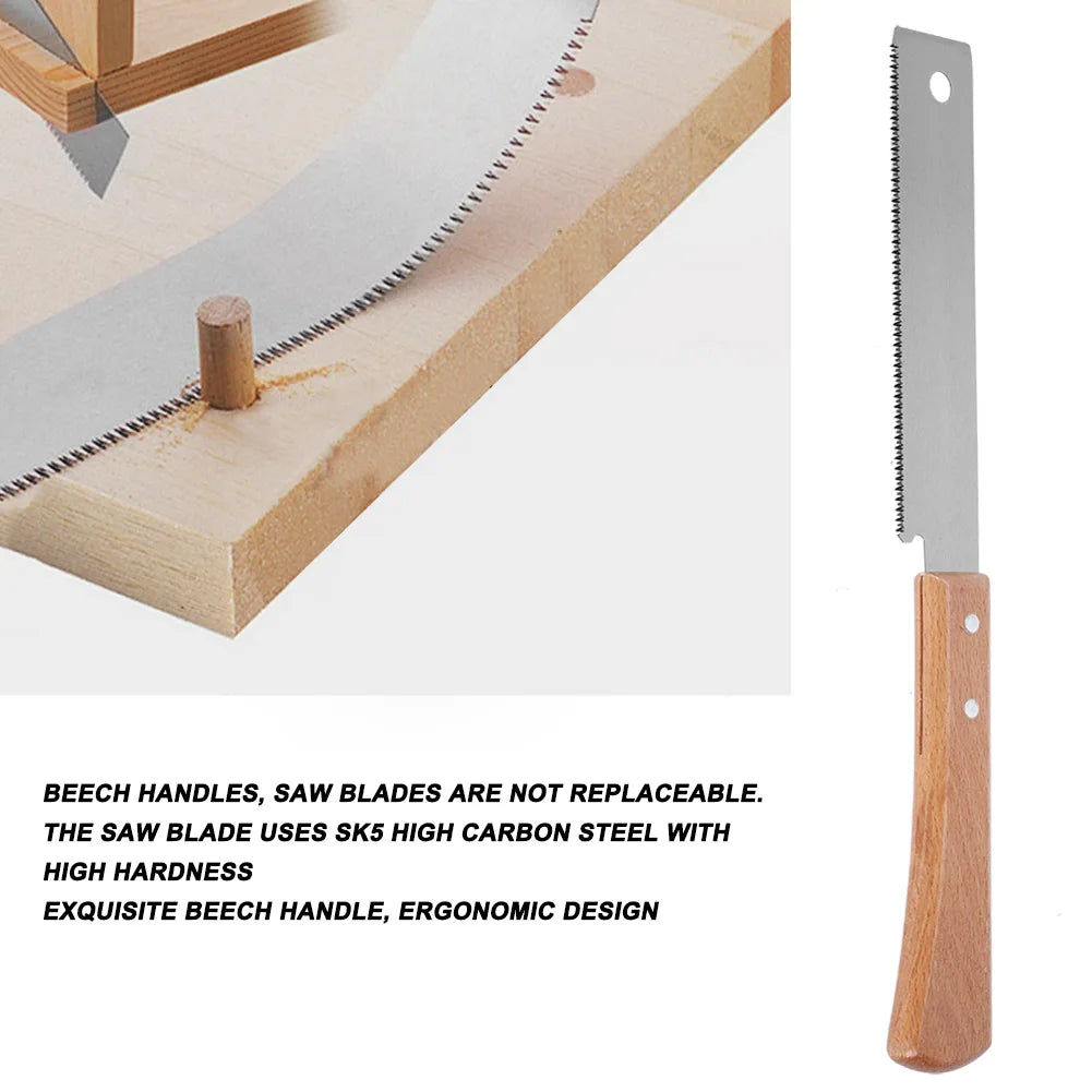 New Japanese Style Hand Saw Single Sided Wooden Handle Accurate Household Woodworking Flush Cutting Trim Tool 12in Wood Hand Saw Peaceful Pleasures Health and Wellness