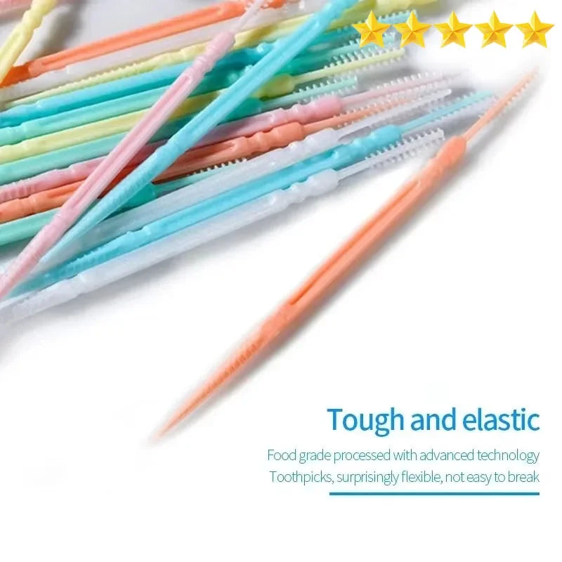 【Hot sales】Disposable double-head floss 200 toothpicks, floss, toothpicks Dental cleaning and care supplies Peaceful Pleasures Health and Wellness