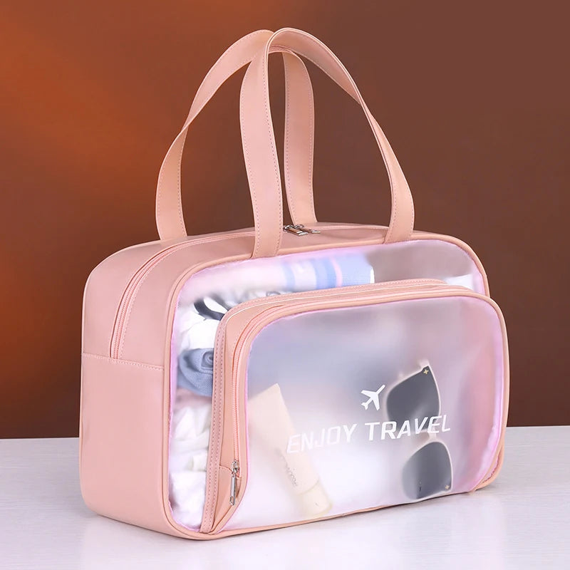 Beach Bags Fitness Bags Dry and Wet Separated Waterproof Swimming Bags Storage Toiletries and Makeup Bags Peaceful Pleasures Health and Wellness pink L