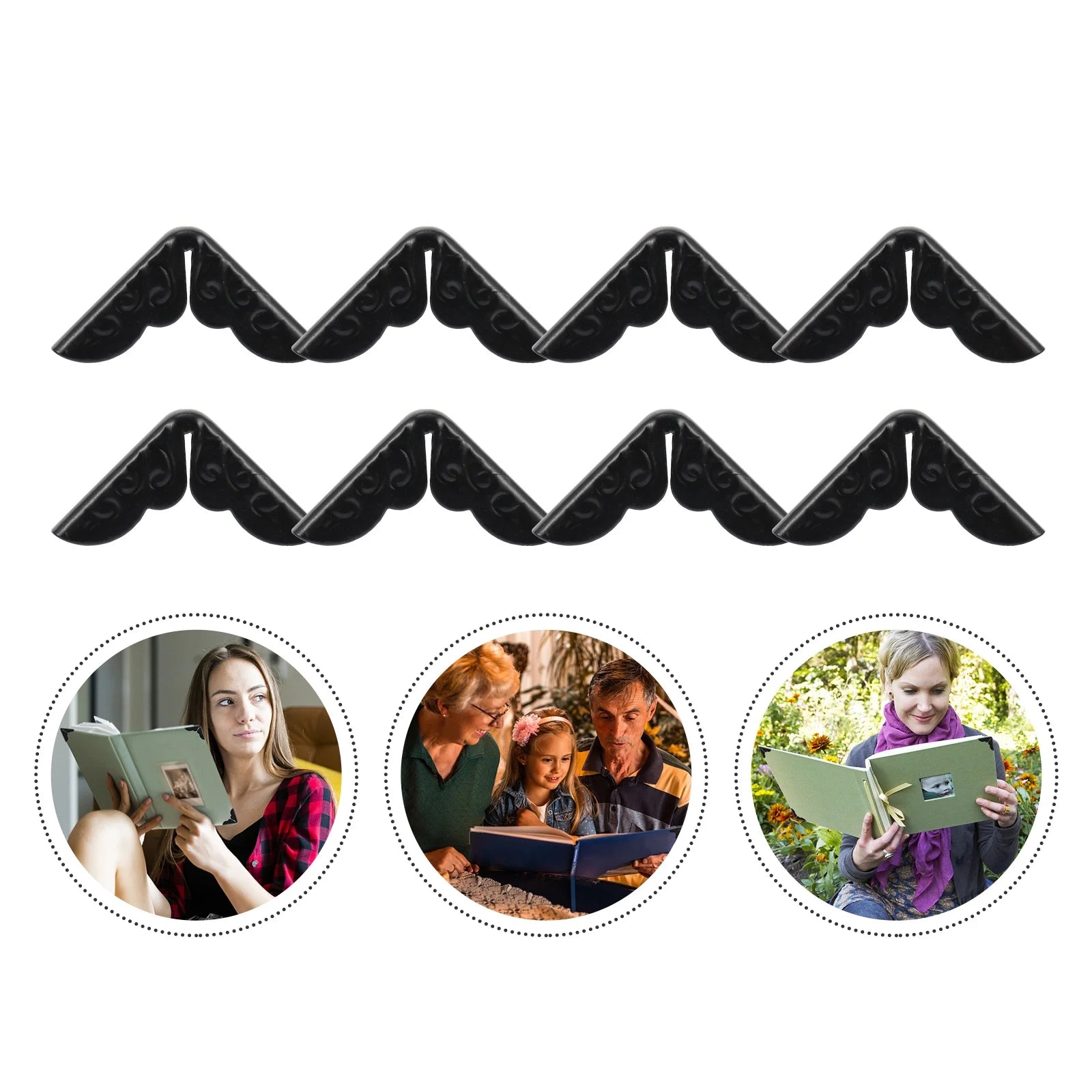 LALAFINA 100pcs Book Corner Protectors Iron- for Albums Scrapbooks Notebooks School Photo Journals Cover Set Peaceful Pleasures Health and Wellness