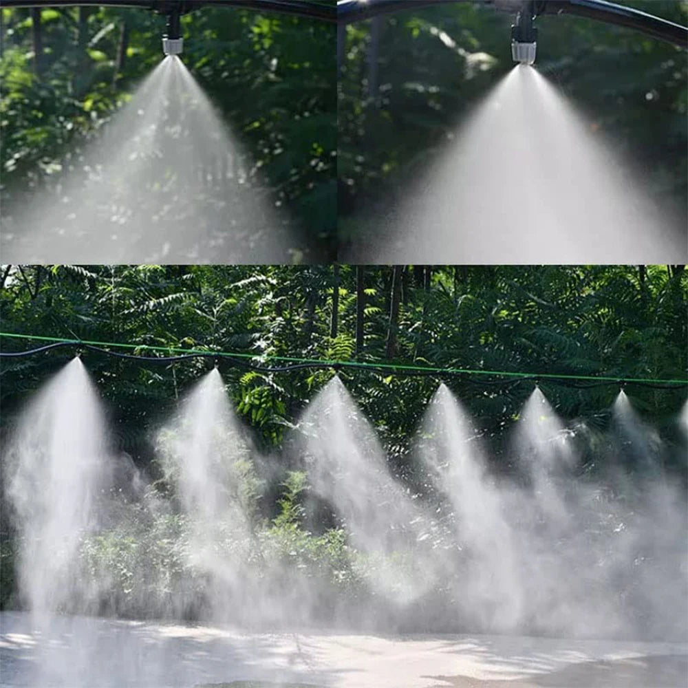 The Ultimate Outdoor Misting & Plant Watering Kit Quick Cooling Mist Sprayer Nozzle Set Peaceful Pleasures Health and Wellness