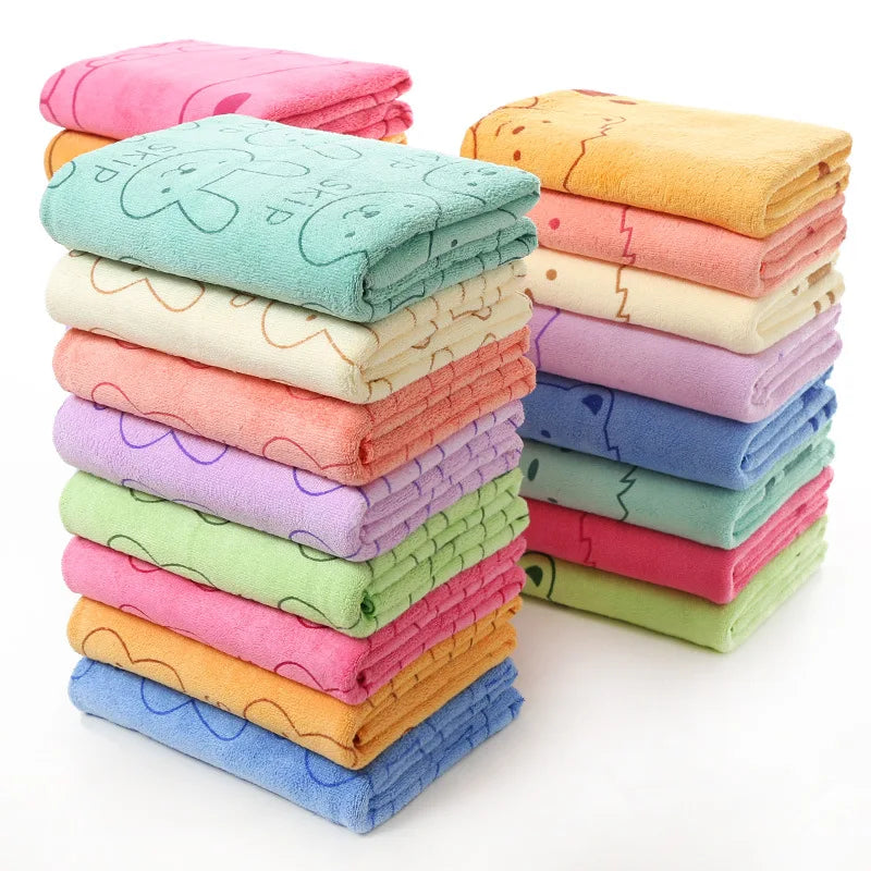 Kids Cartoon Rabbit Microfiber Bath Towel | Soft, 50×100cm