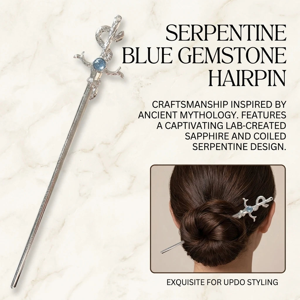 Snake Shaped Moonstones Hairpin With Alloy Base For Classical And Modern Simple Style Peaceful Pleasures Health and Wellness