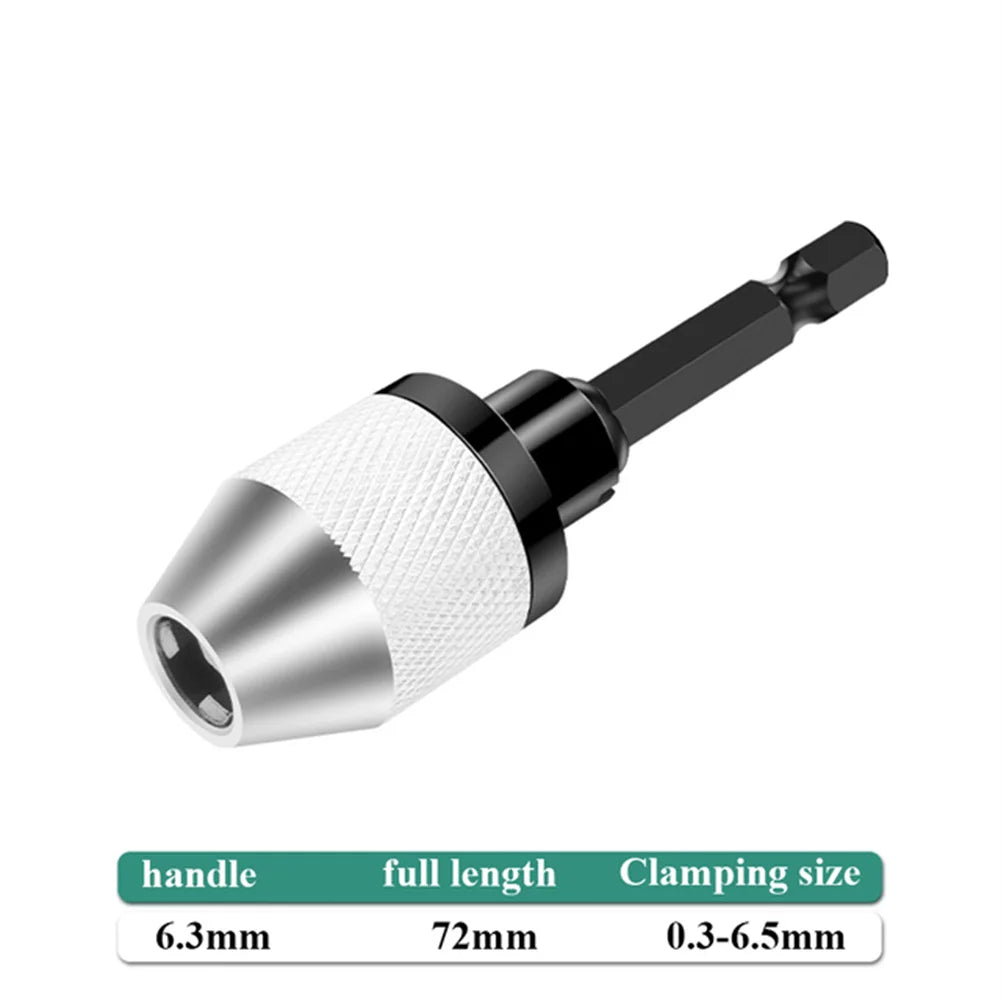 Keyless Drill Chuck Adapter Hex Round Shank Power Tools Accessories